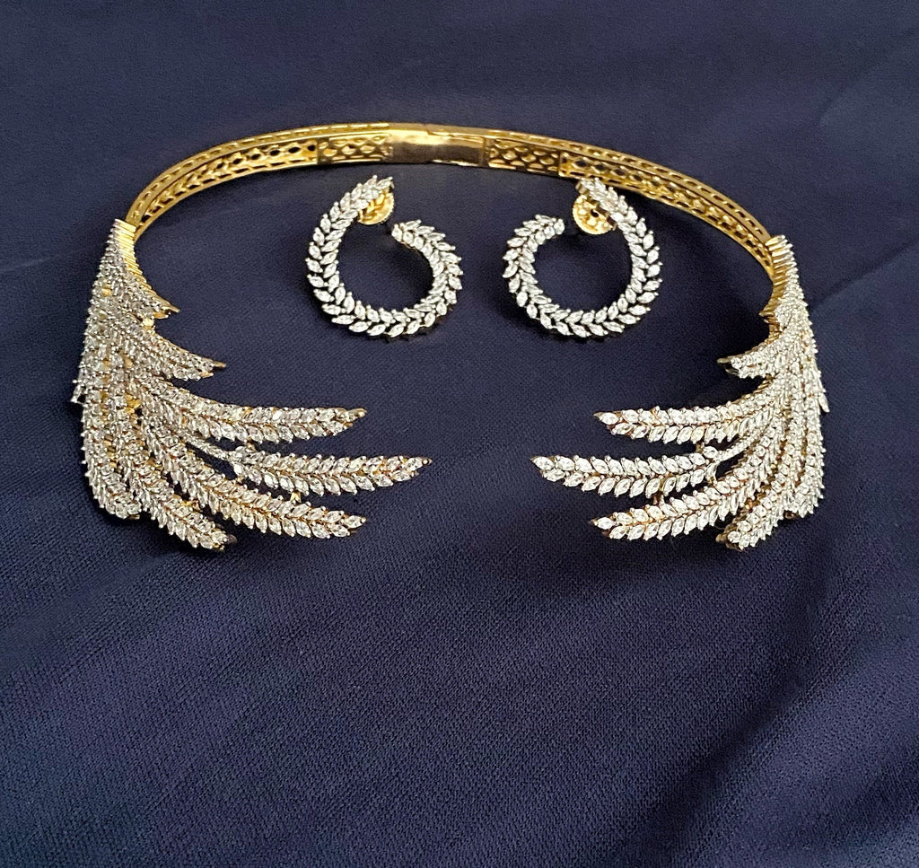 Tia american diamond hasli necklace