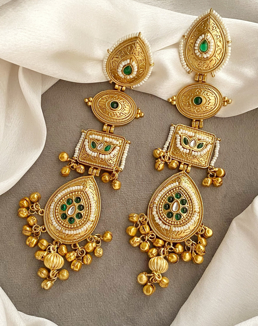 Rajni green long danglers