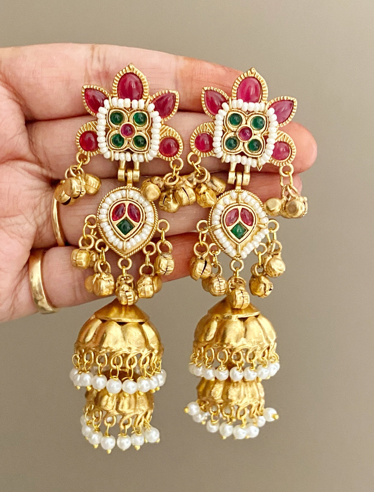 Ruby Jiya jhumka earrings