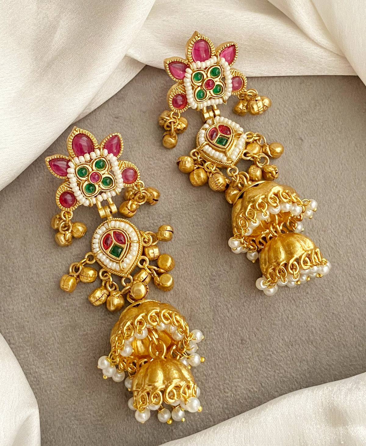 Ruby Jiya jhumka earrings