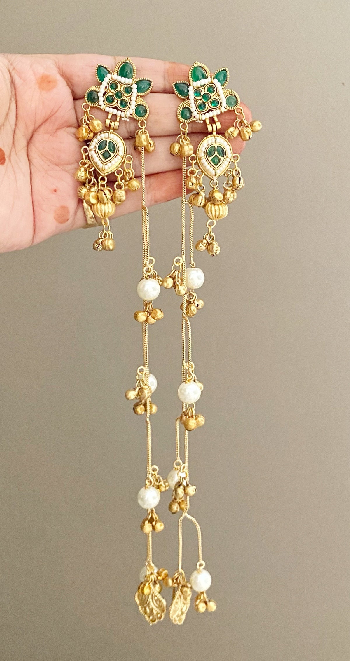 Kavya Green Kashmiri Sahara Earrings