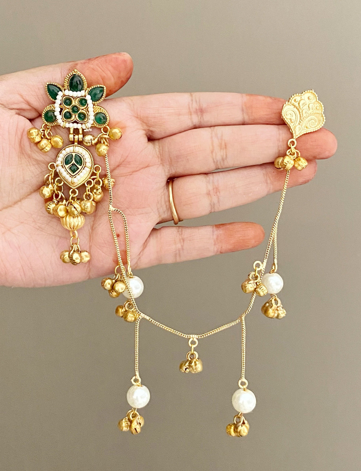 Kavya Green Kashmiri Sahara Earrings