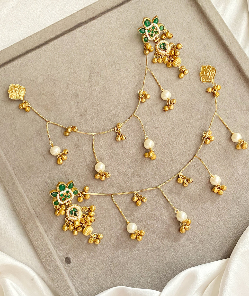 Kavya Green Kashmiri Sahara Earrings