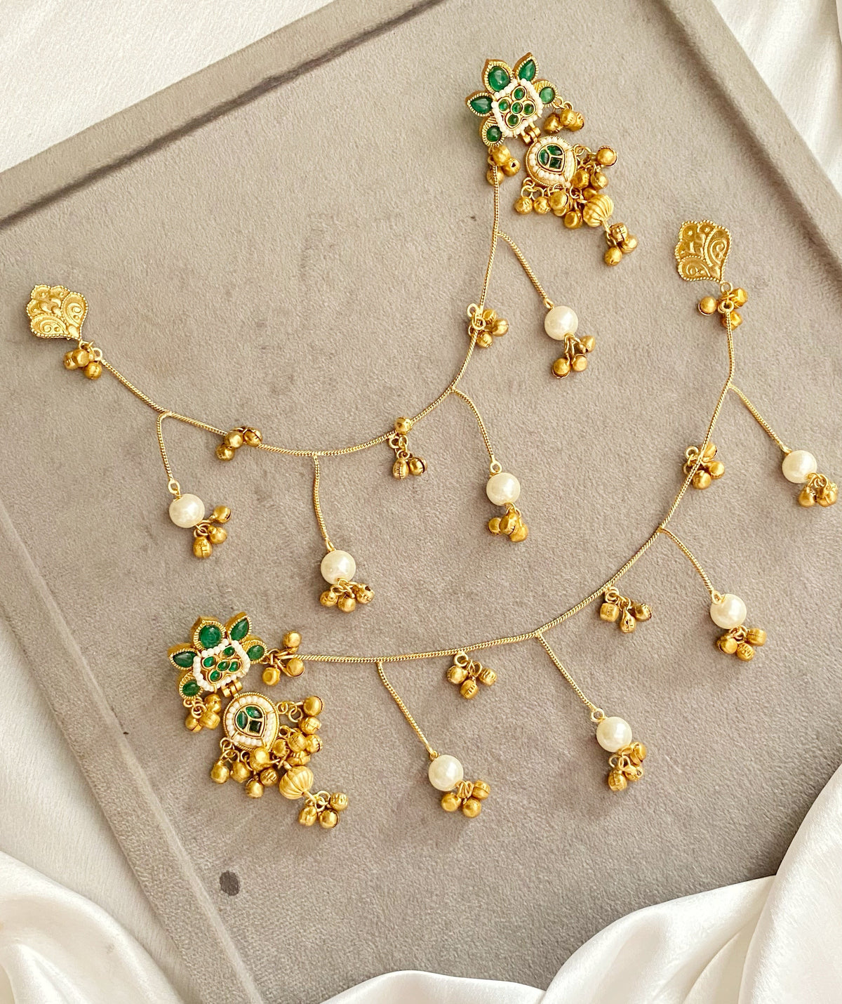 Kavya Green Kashmiri Sahara Earrings