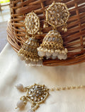 Grey Heer Kundan Jhumka with Maangtikka