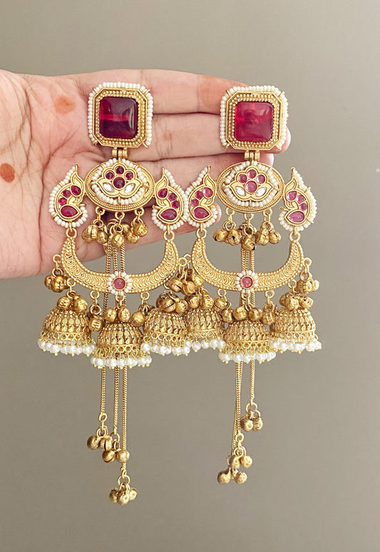 Priyasi ruby kashmiri jhumka