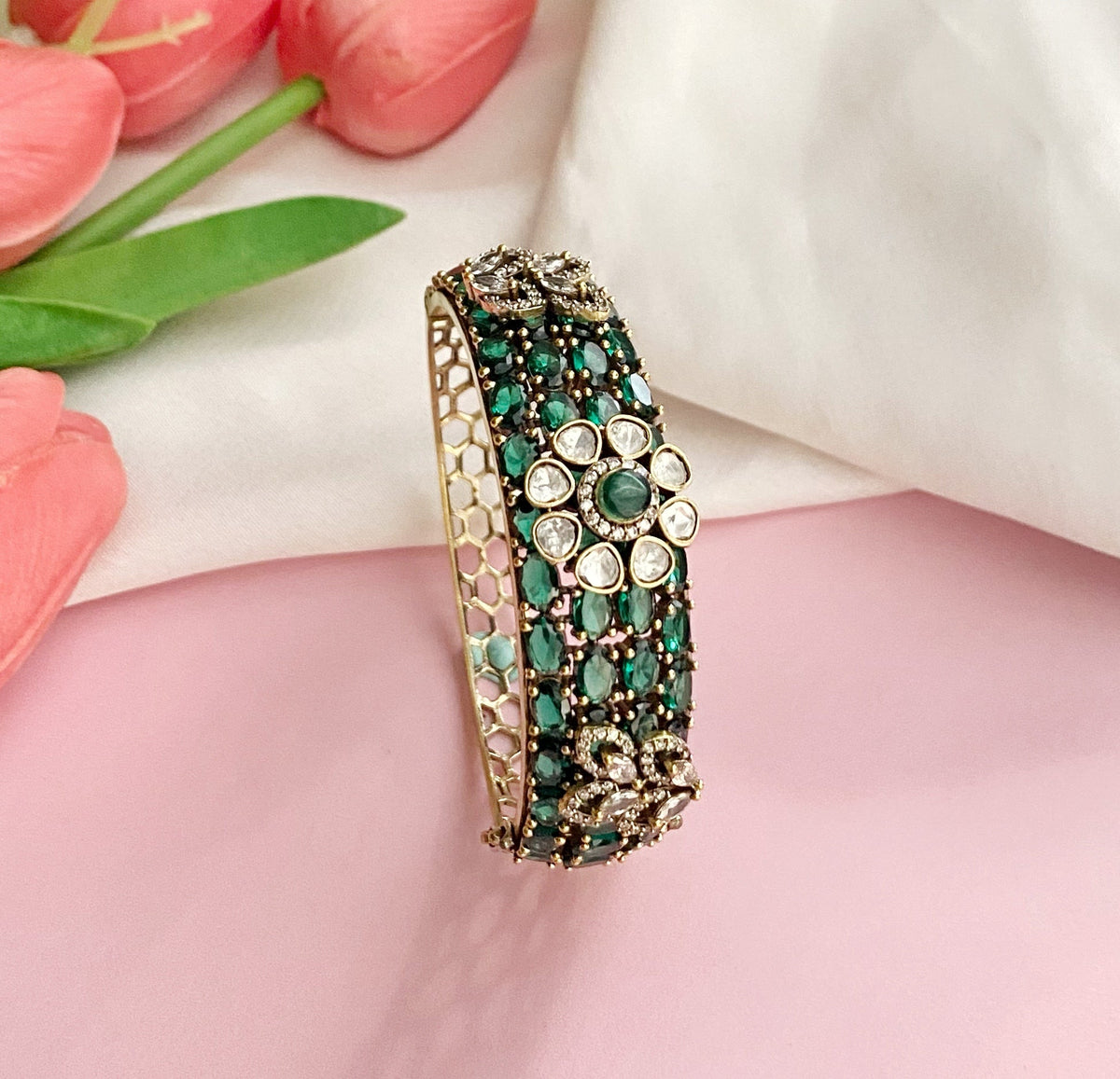 Emerald Ruby Diamond bracelet