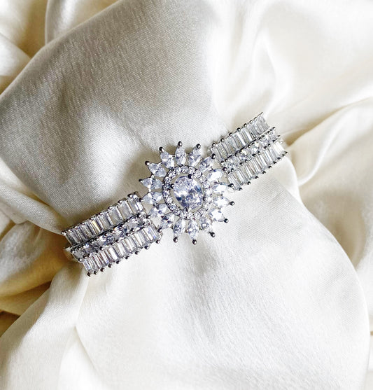 Niu diamond bracelet - rhodium