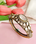 Neetu white mossionite kundan bracelet
