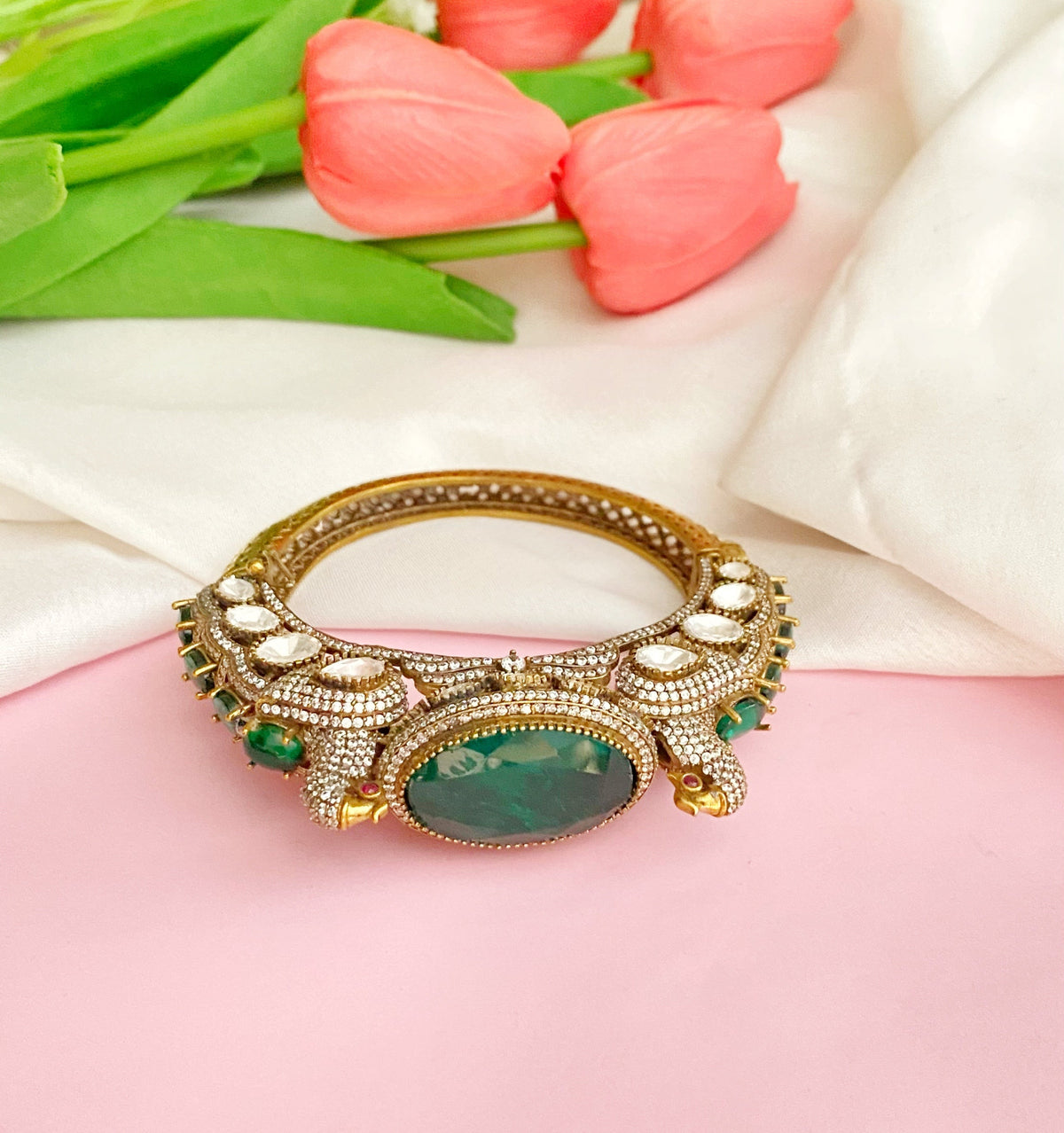 Emerald mayur mossionite bracelet