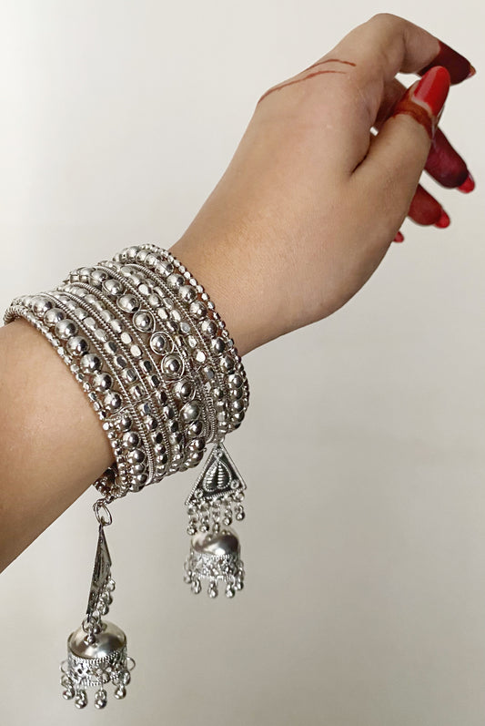 Tara Silver oxidised kada