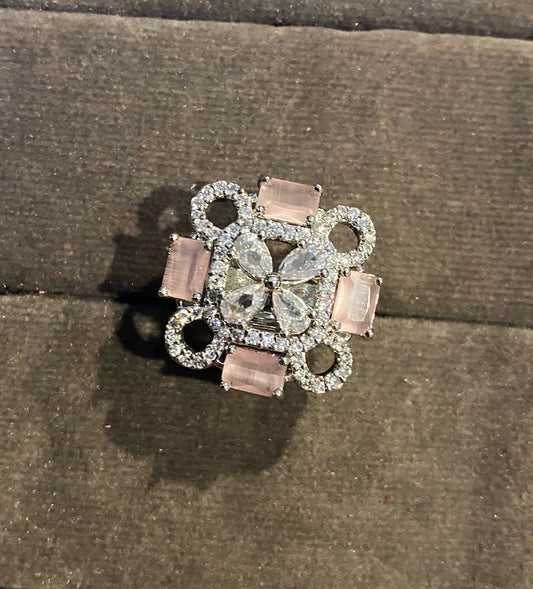 Nitya rhodium plated american diamond rings