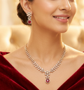 Ruby nita american diamond necklace set
