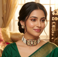Multicolor Nina mossionite kundan choker sets