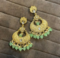 Jayanti golden kundan chandbali earrings