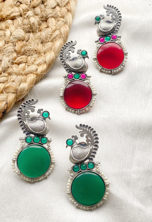 Morya oxidised stud earrings