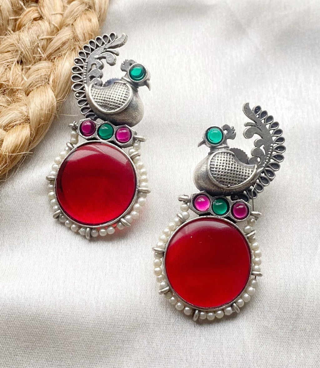Morya oxidised stud earrings