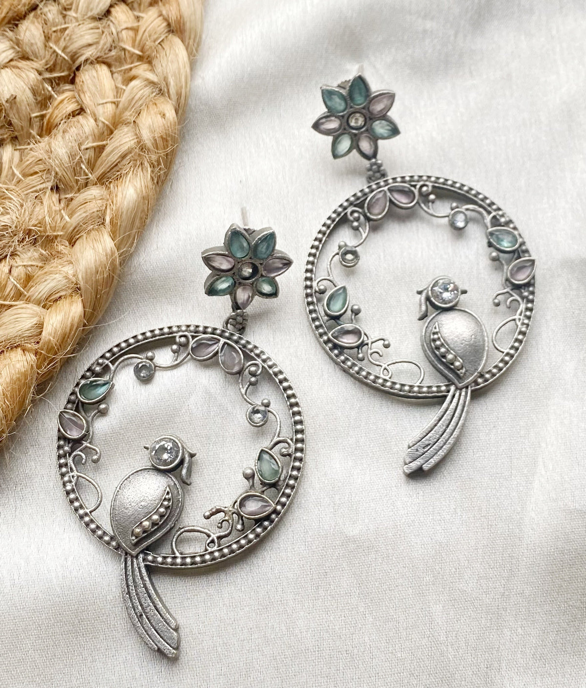 Multicolor alia silver lookalike earrings