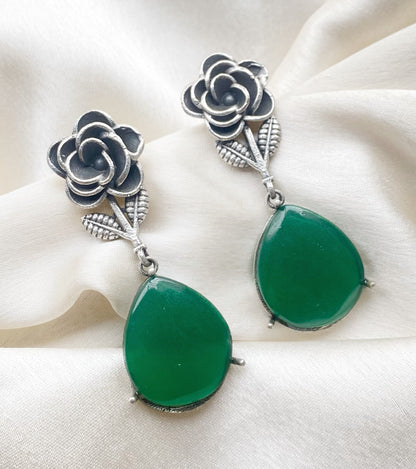 Rose oxidised earrings