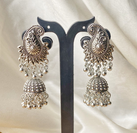 Manya oxidised jhumkas