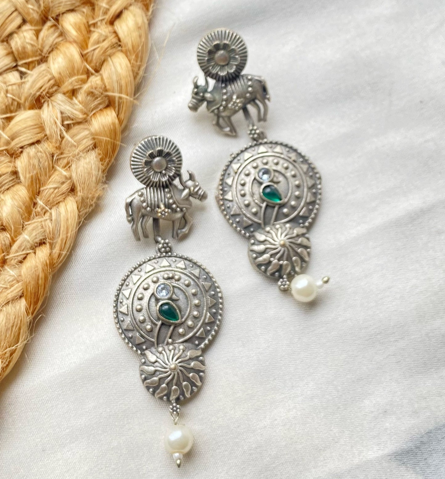 Kavya oxidised dangler earrings