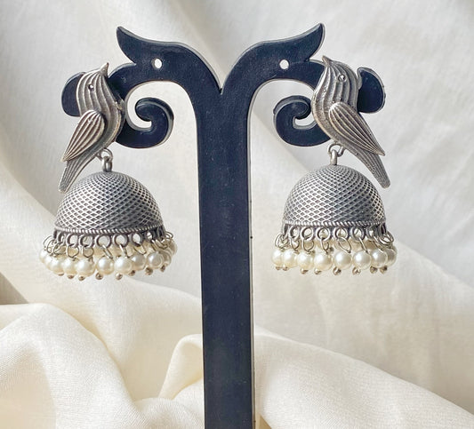 Palki silver lookalike jhumka
