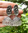 Floral oxidised jhumki