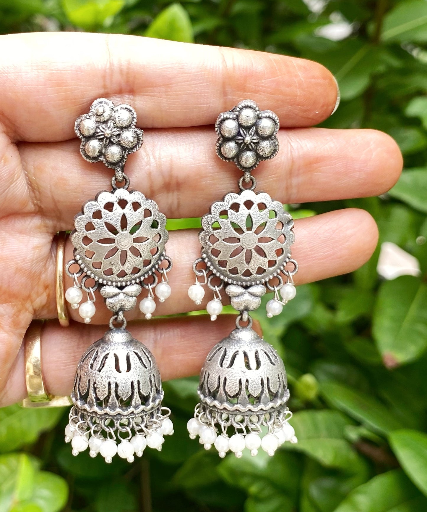 Sitara oxidised jhumki