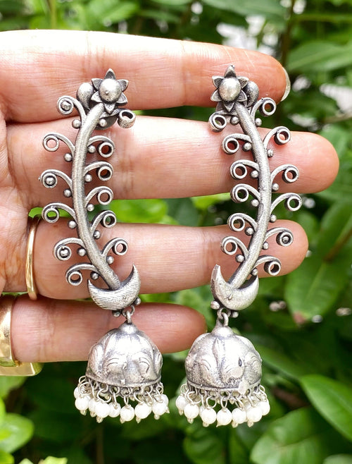 Ahilya silver jhumki