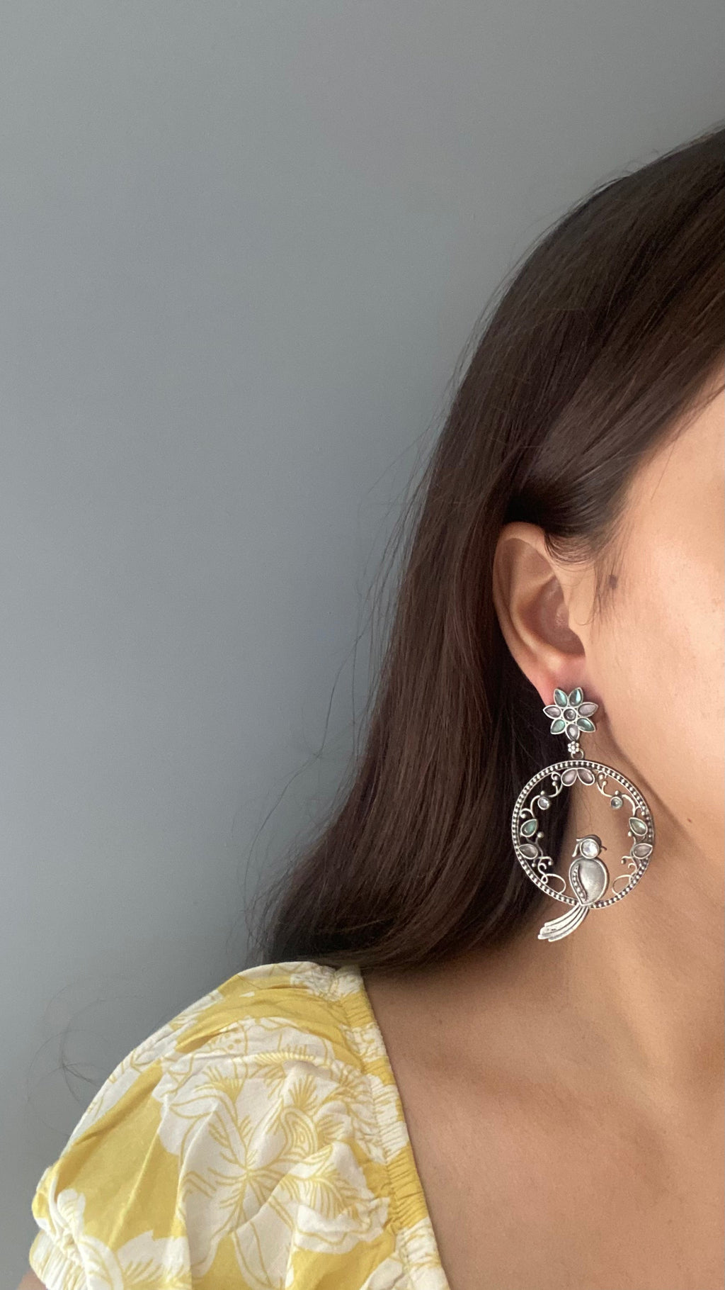 Multicolor alia silver lookalike earrings
