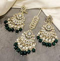 Sanaya Kundan Chandbali Earrings & Maangtika