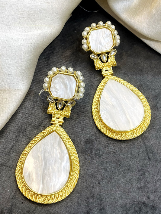 Hosana mother of pearl statement earrings