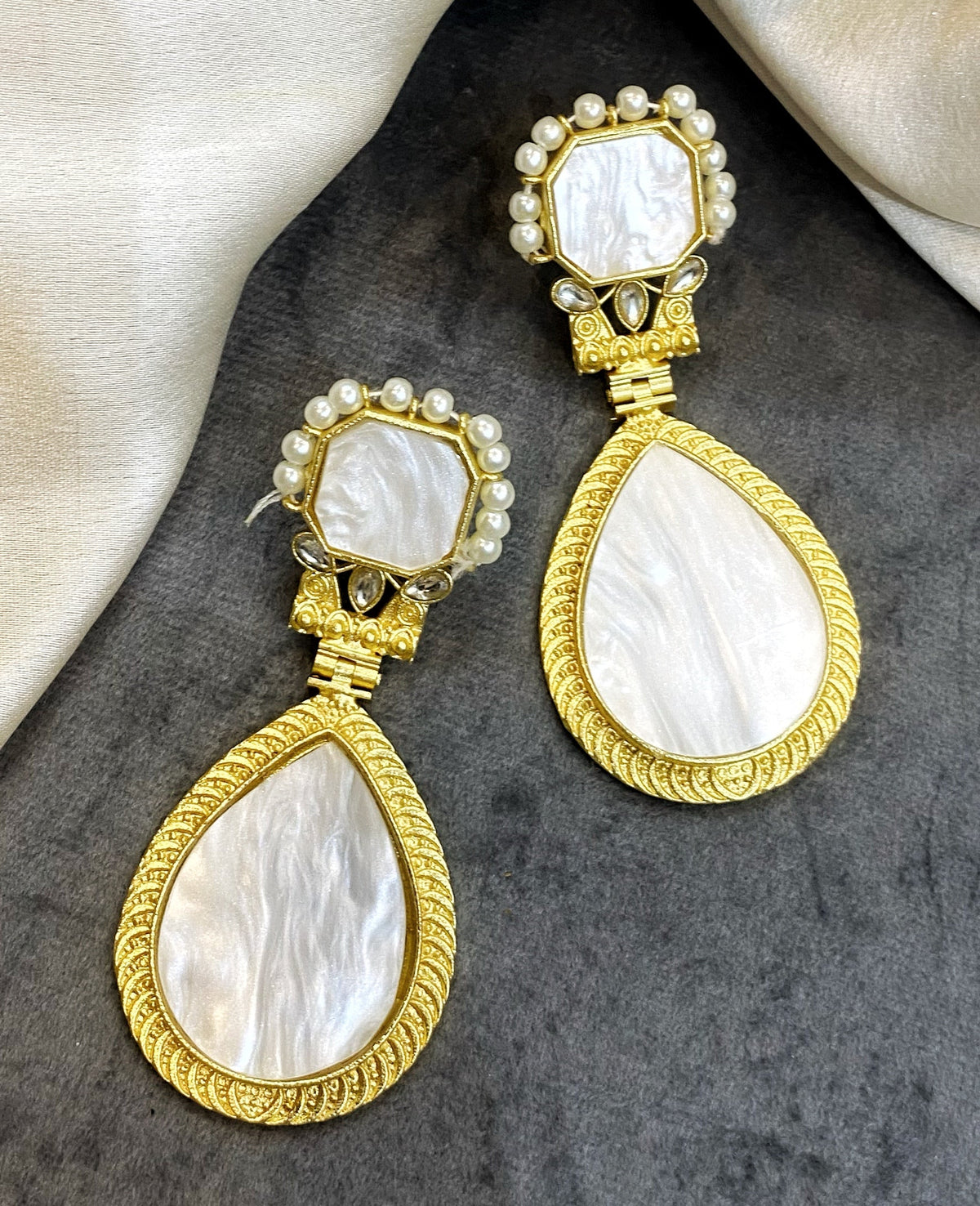 Hosana mother of pearl statement earrings