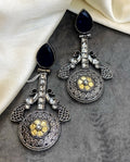 Ananya blue dual tone oxidised earrings