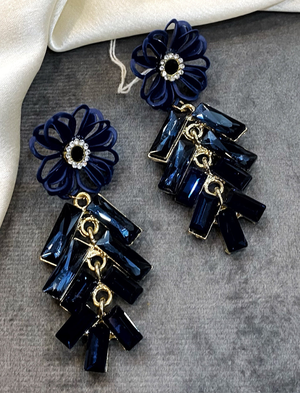 Riya blue indowestern earrings