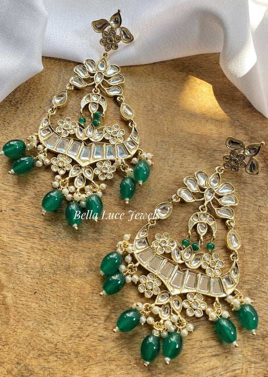 Green Vedika Kundan Chandbali