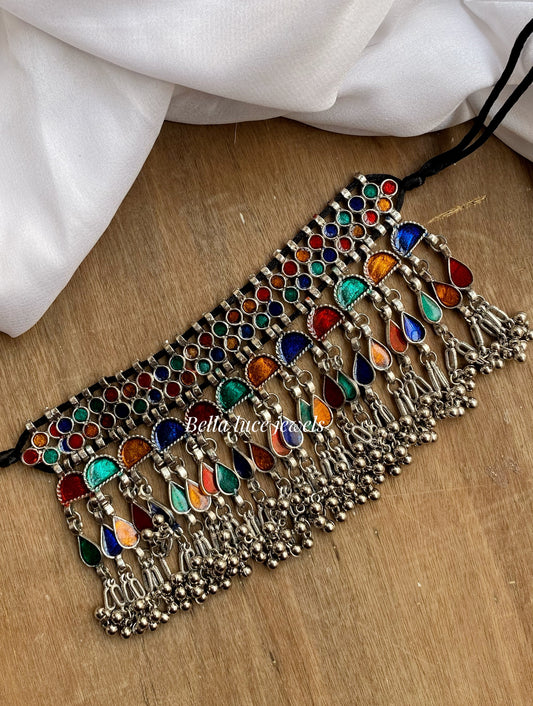 Tanya Multi Meena Necklace set