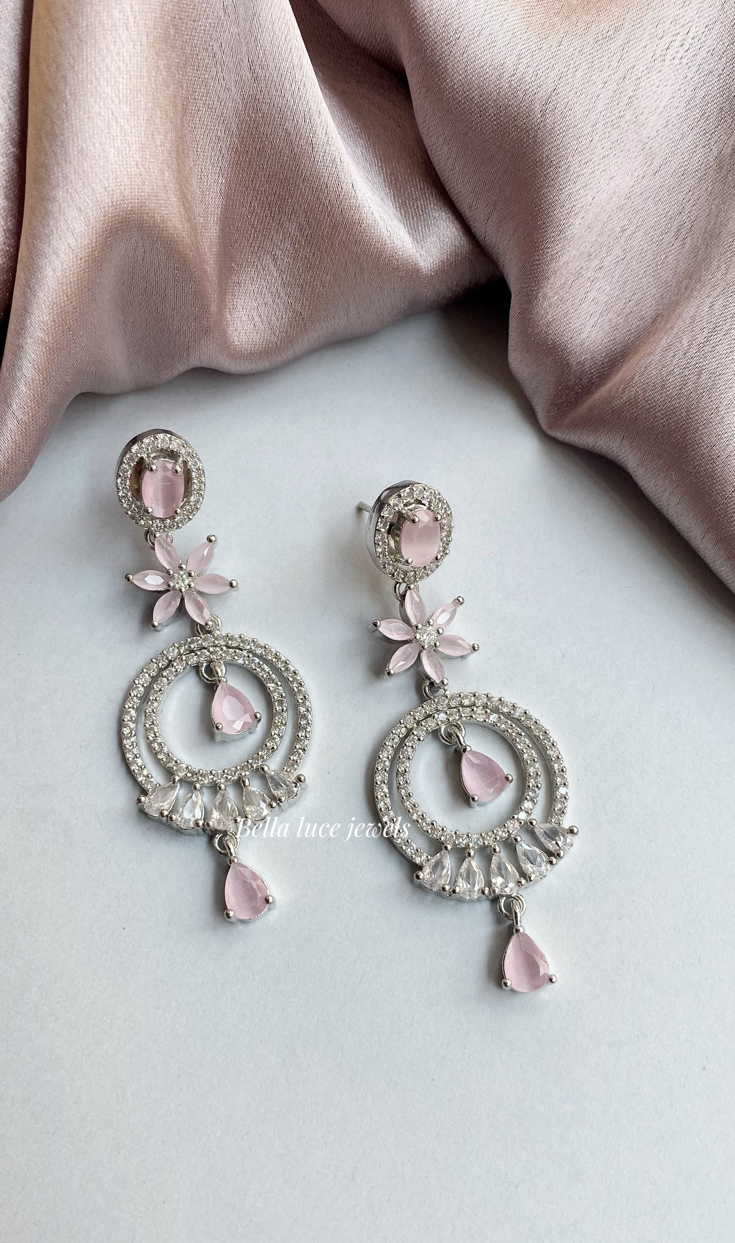 Diamond Earrings 5 (Pink)