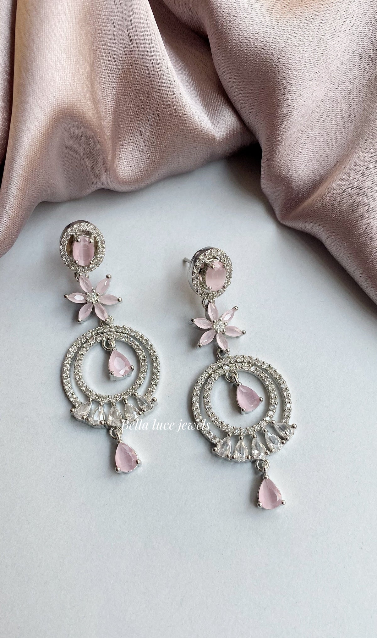 Diamond Earrings 5 (Pink)