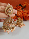 Baby Pink Sajda Kundan Jhumka